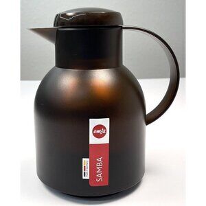 EMSA Samba 1L 33.8oz Dark Brown Vacuum Flask Coffee PITCHER Jug Germany NWT NEW